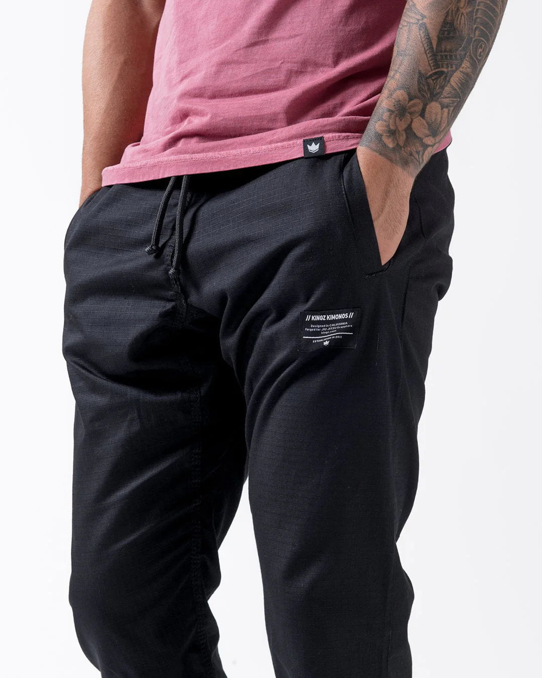 Kingz Casual Rip Stop Gi Pants - Black